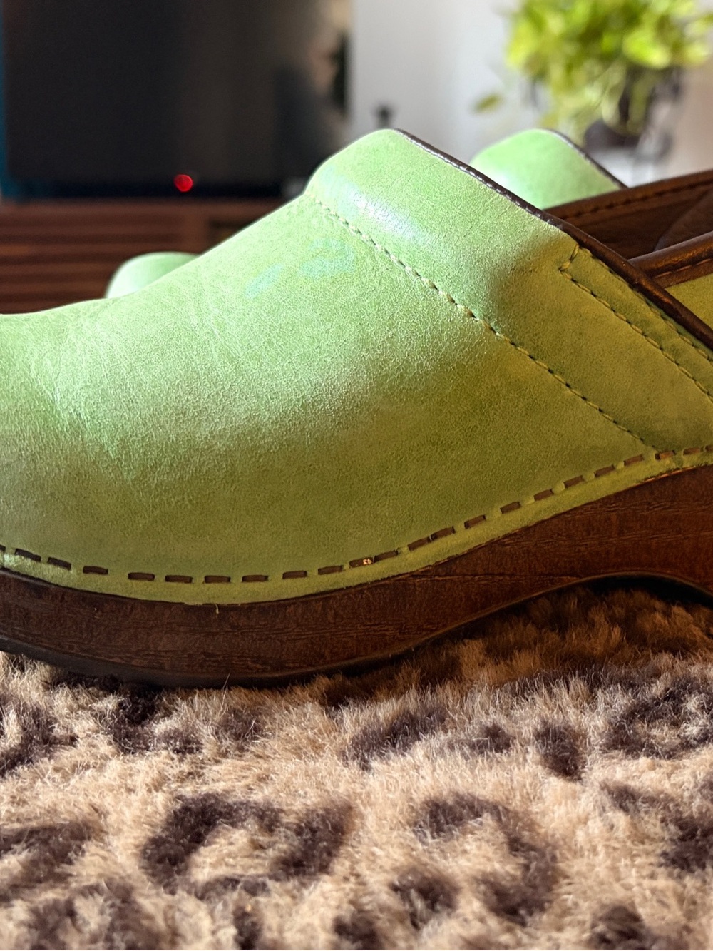 Dansko Lime Green Suede Clog